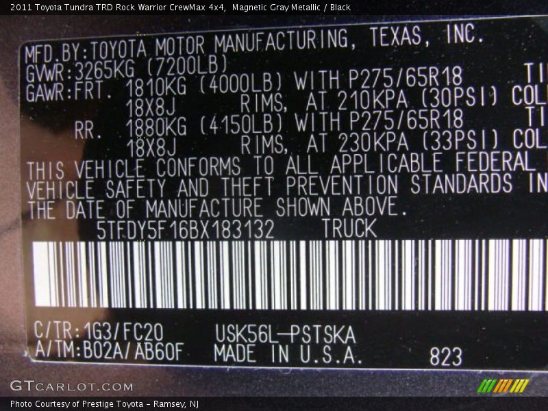 Magnetic Gray Metallic / Black 2011 Toyota Tundra TRD Rock Warrior CrewMax 4x4