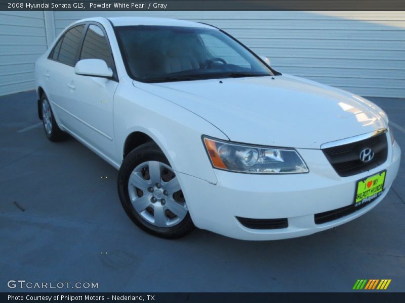 Powder White Pearl / Gray 2008 Hyundai Sonata GLS
