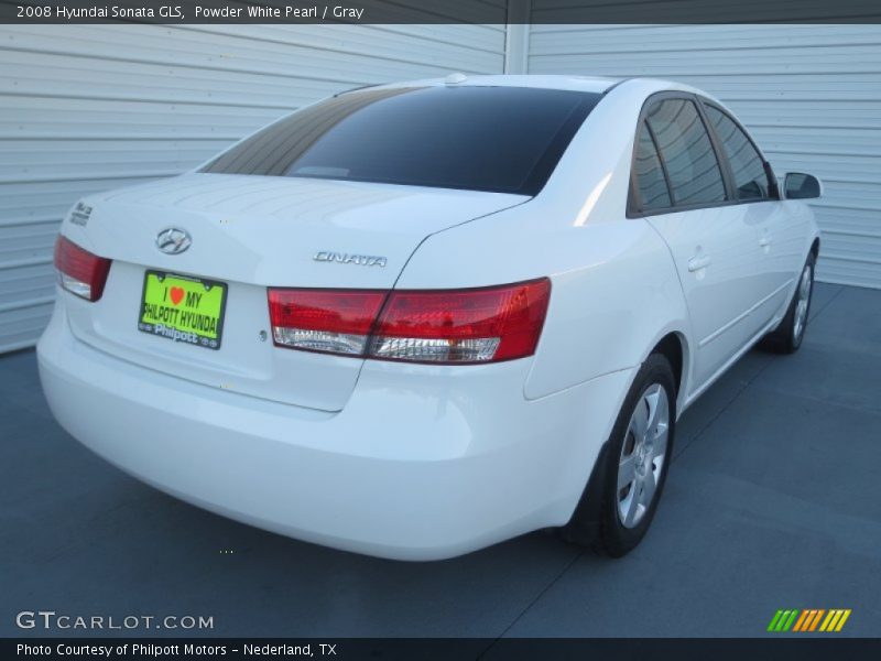 Powder White Pearl / Gray 2008 Hyundai Sonata GLS