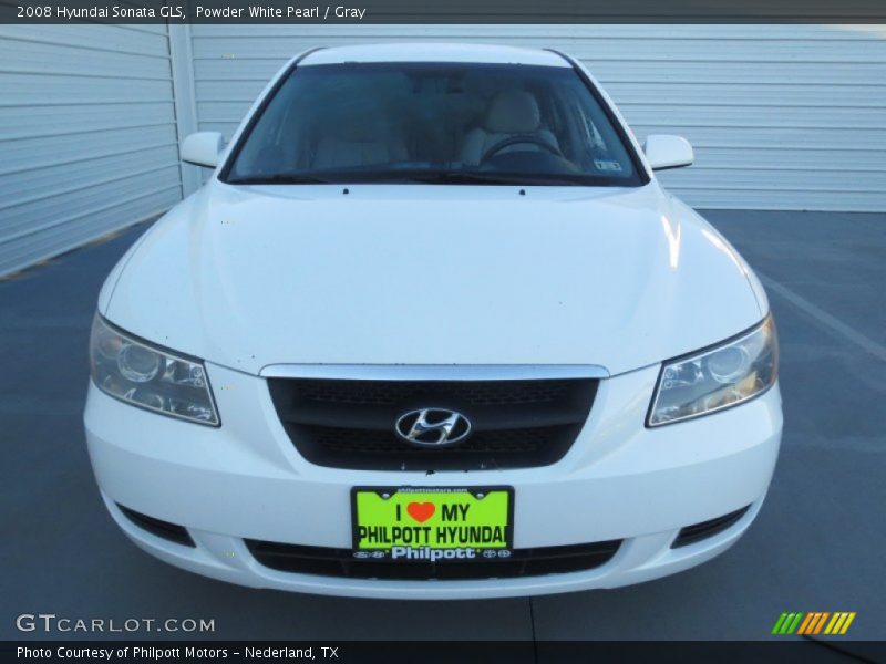 Powder White Pearl / Gray 2008 Hyundai Sonata GLS