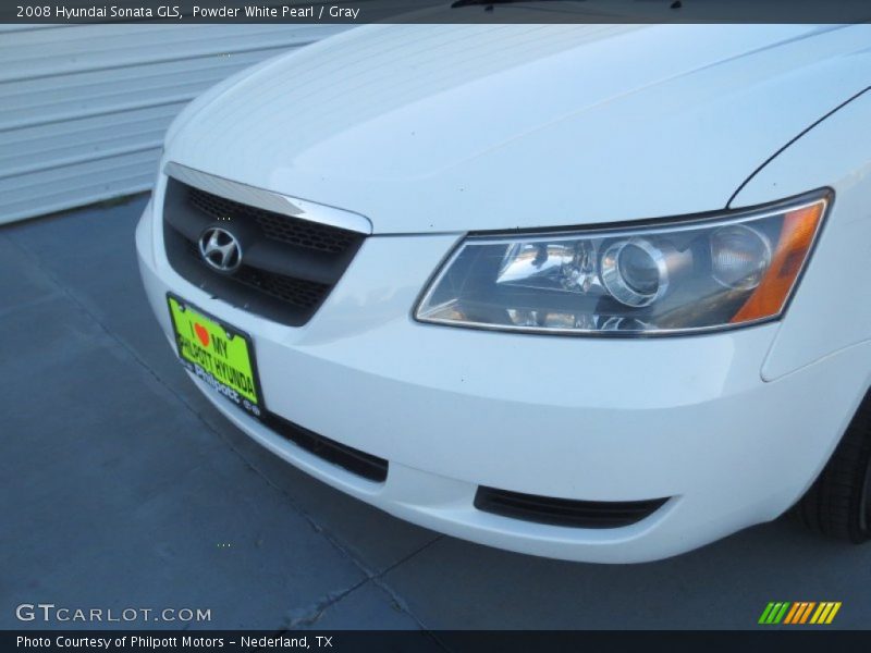 Powder White Pearl / Gray 2008 Hyundai Sonata GLS