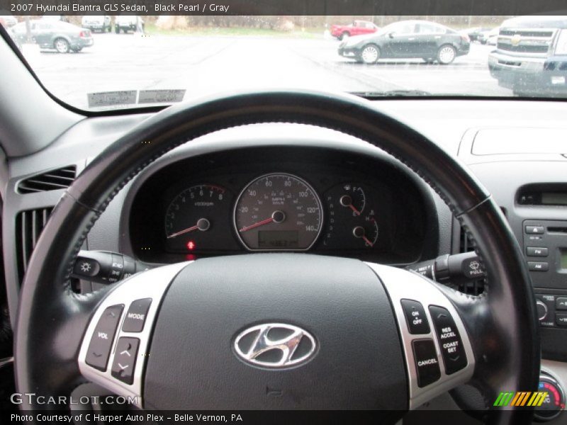 Black Pearl / Gray 2007 Hyundai Elantra GLS Sedan