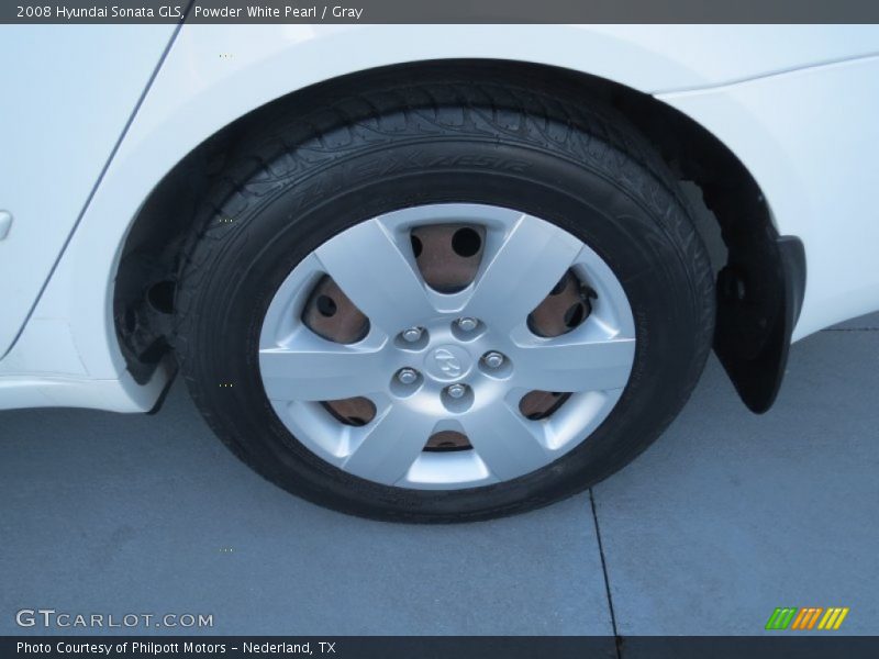 Powder White Pearl / Gray 2008 Hyundai Sonata GLS