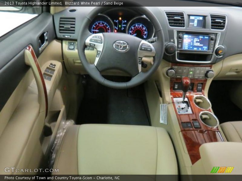 Blizzard White Pearl / Sand Beige 2013 Toyota Highlander Limited