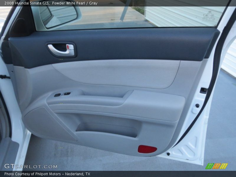 Powder White Pearl / Gray 2008 Hyundai Sonata GLS