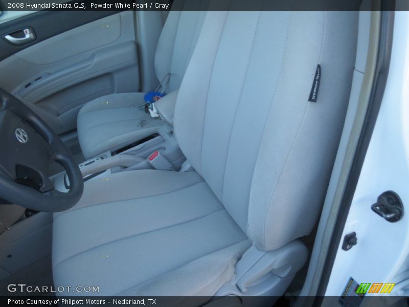 Powder White Pearl / Gray 2008 Hyundai Sonata GLS