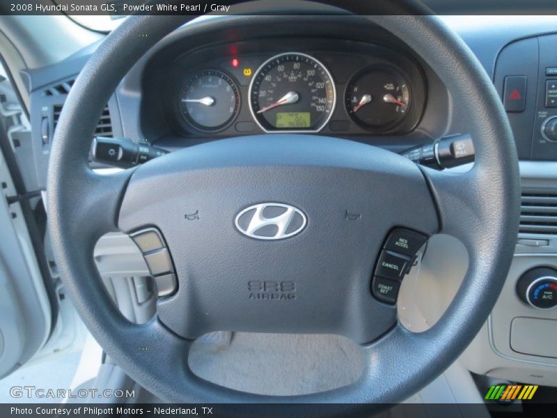 Powder White Pearl / Gray 2008 Hyundai Sonata GLS