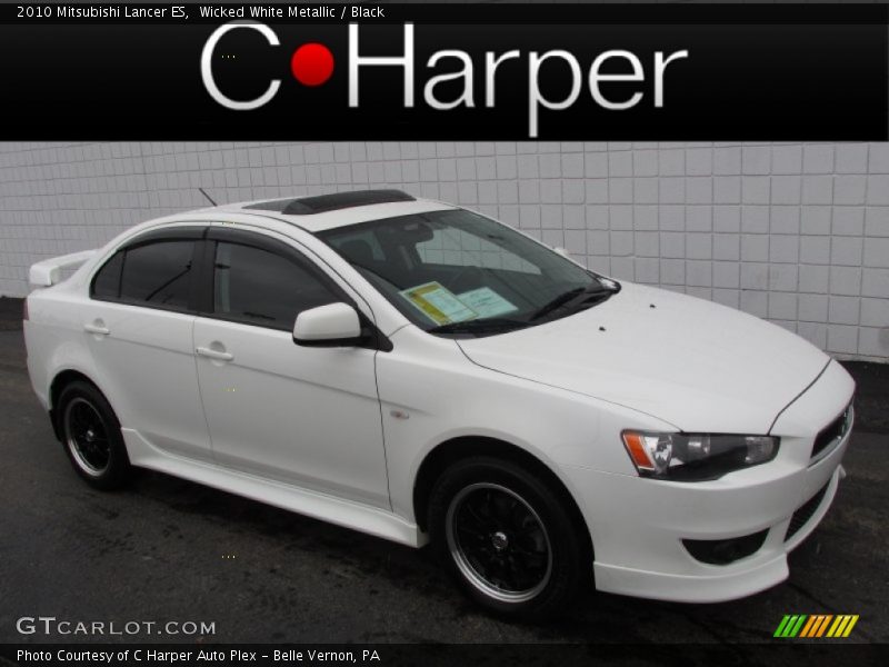 Wicked White Metallic / Black 2010 Mitsubishi Lancer ES