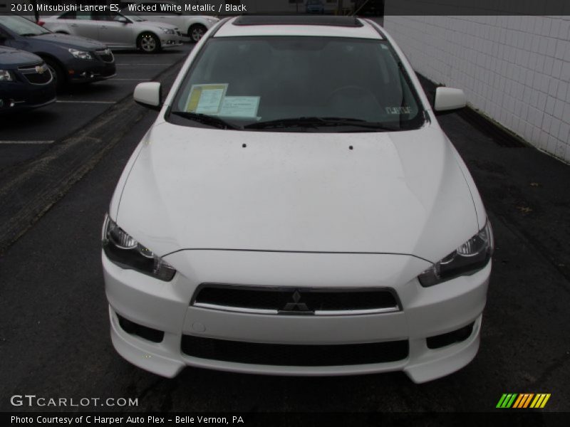 Wicked White Metallic / Black 2010 Mitsubishi Lancer ES