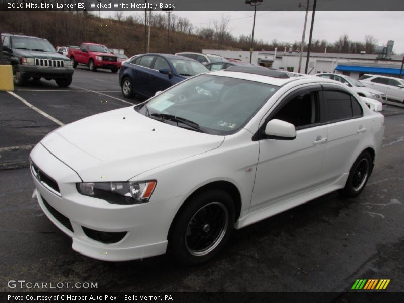 Wicked White Metallic / Black 2010 Mitsubishi Lancer ES