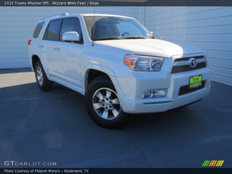 Blizzard White Pearl / Beige 2013 Toyota 4Runner SR5