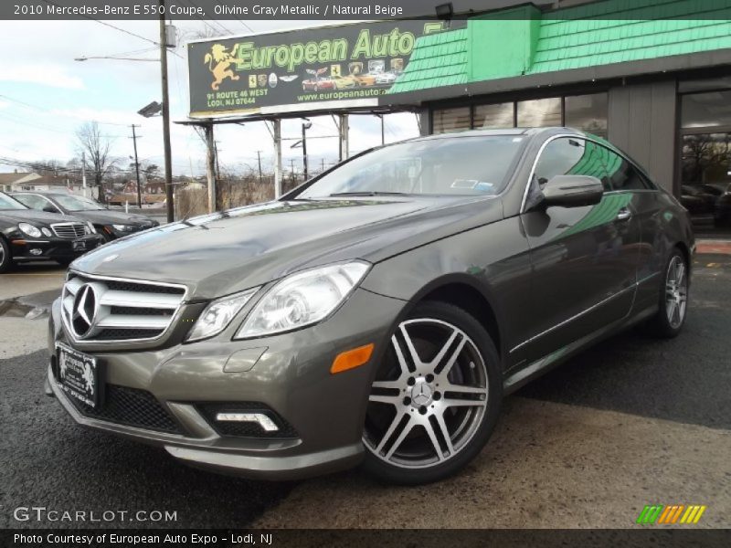 Olivine Gray Metallic / Natural Beige 2010 Mercedes-Benz E 550 Coupe