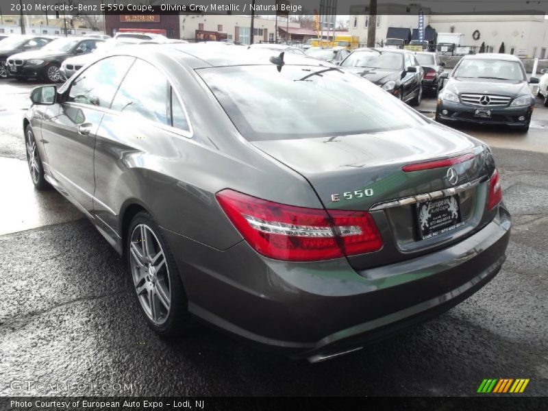 Olivine Gray Metallic / Natural Beige 2010 Mercedes-Benz E 550 Coupe