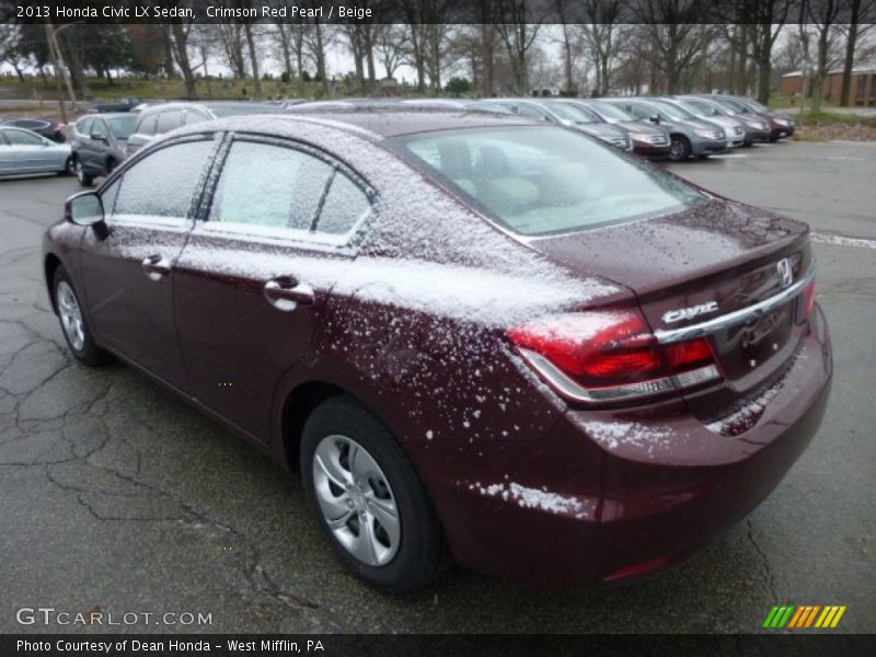 Crimson Red Pearl / Beige 2013 Honda Civic LX Sedan