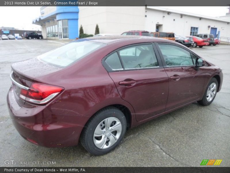 Crimson Red Pearl / Beige 2013 Honda Civic LX Sedan