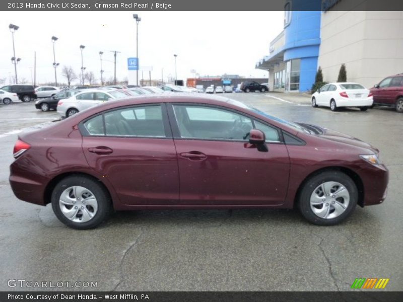 Crimson Red Pearl / Beige 2013 Honda Civic LX Sedan