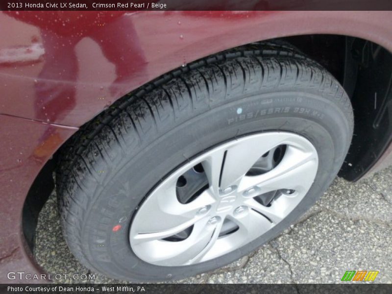 Crimson Red Pearl / Beige 2013 Honda Civic LX Sedan