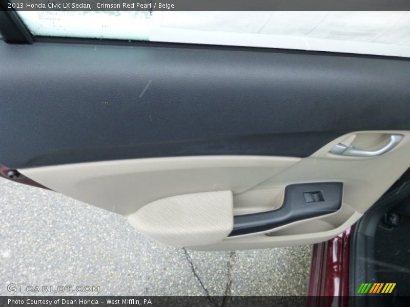 Crimson Red Pearl / Beige 2013 Honda Civic LX Sedan