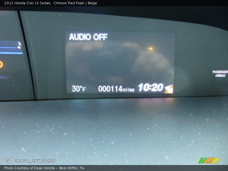 Crimson Red Pearl / Beige 2013 Honda Civic LX Sedan
