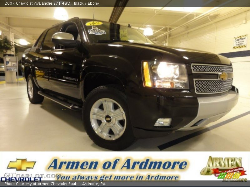 Black / Ebony 2007 Chevrolet Avalanche Z71 4WD