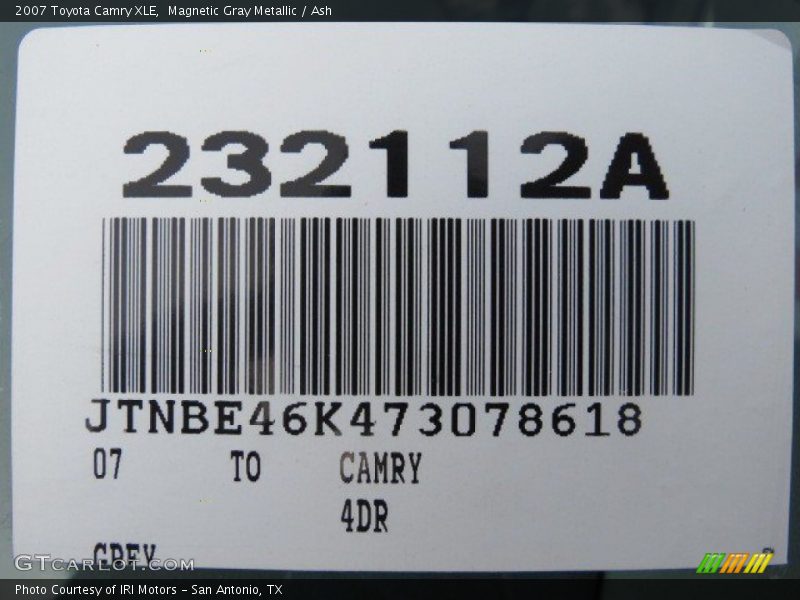 Magnetic Gray Metallic / Ash 2007 Toyota Camry XLE