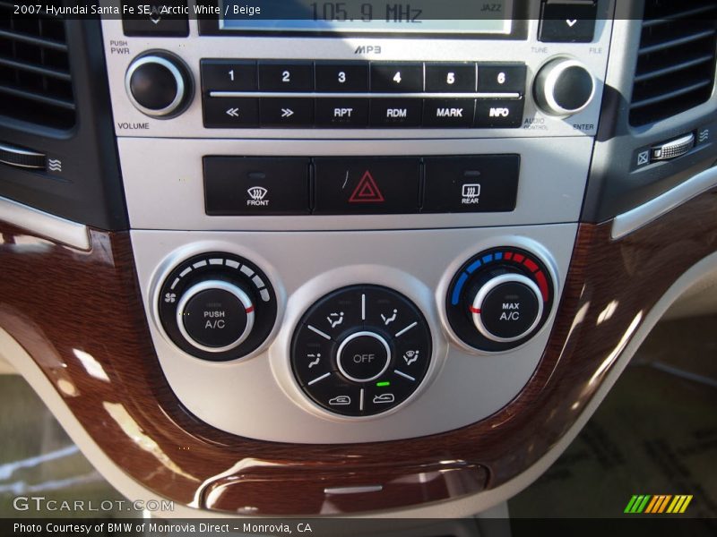 Arctic White / Beige 2007 Hyundai Santa Fe SE