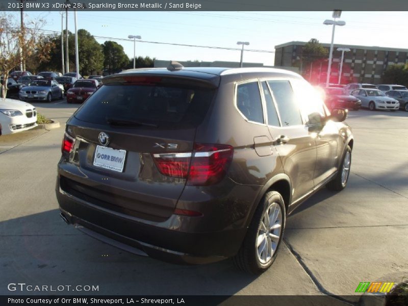 Sparkling Bronze Metallic / Sand Beige 2013 BMW X3 xDrive 28i