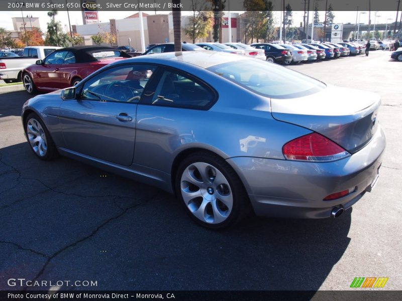 Silver Grey Metallic / Black 2007 BMW 6 Series 650i Coupe