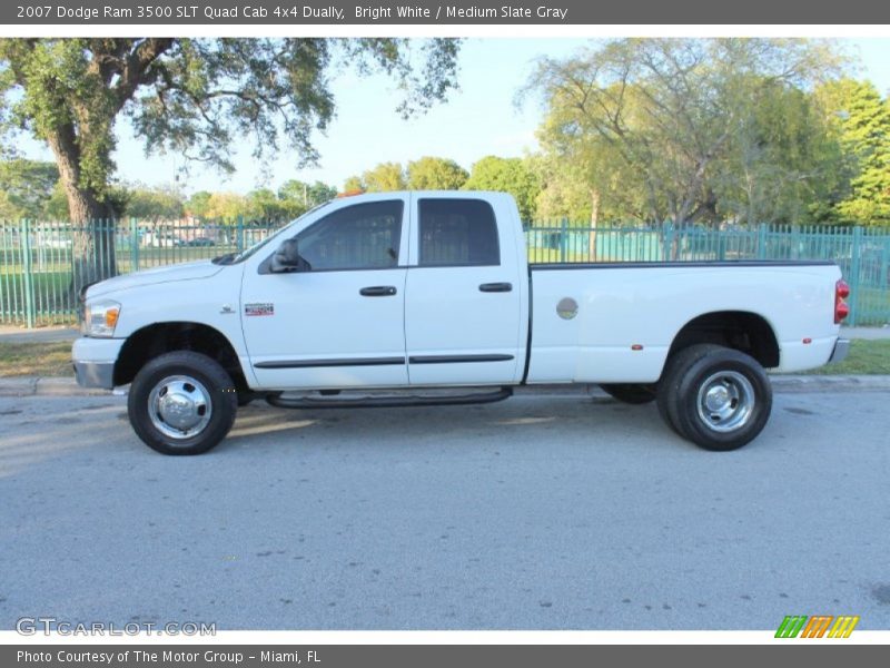 Bright White / Medium Slate Gray 2007 Dodge Ram 3500 SLT Quad Cab 4x4 Dually