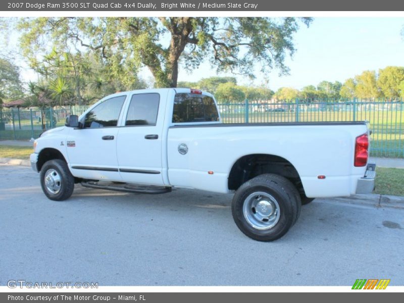 Bright White / Medium Slate Gray 2007 Dodge Ram 3500 SLT Quad Cab 4x4 Dually