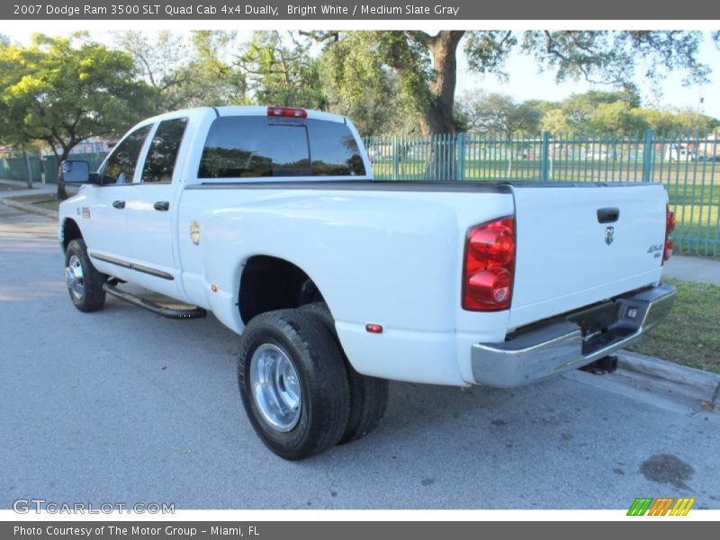 Bright White / Medium Slate Gray 2007 Dodge Ram 3500 SLT Quad Cab 4x4 Dually