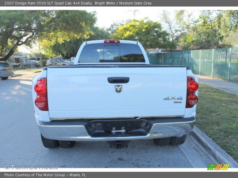 Bright White / Medium Slate Gray 2007 Dodge Ram 3500 SLT Quad Cab 4x4 Dually