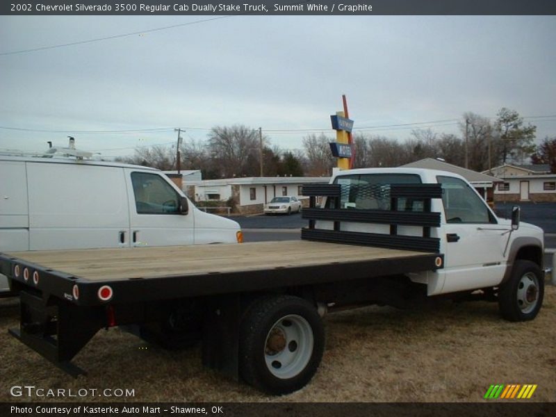 Summit White / Graphite 2002 Chevrolet Silverado 3500 Regular Cab Dually Stake Truck