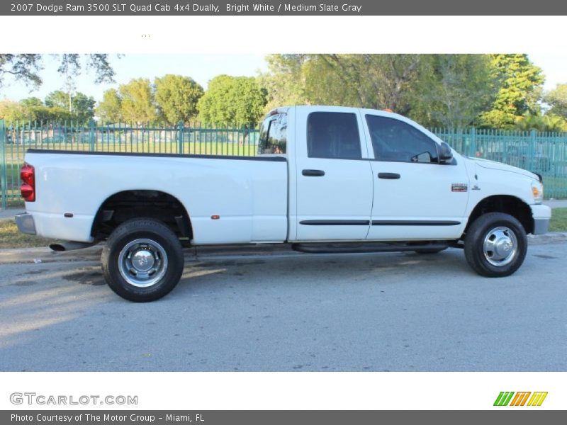 Bright White / Medium Slate Gray 2007 Dodge Ram 3500 SLT Quad Cab 4x4 Dually