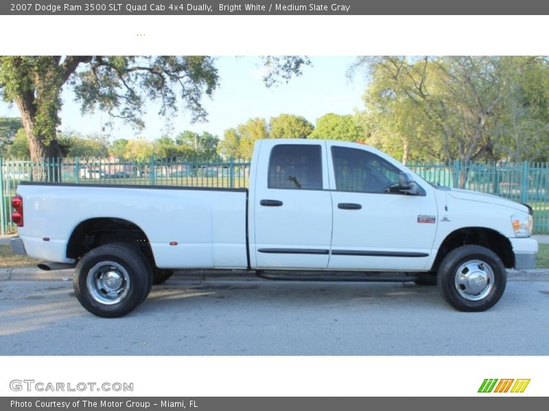 Bright White / Medium Slate Gray 2007 Dodge Ram 3500 SLT Quad Cab 4x4 Dually