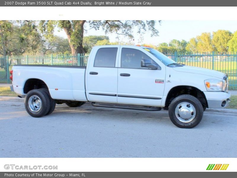 Bright White / Medium Slate Gray 2007 Dodge Ram 3500 SLT Quad Cab 4x4 Dually