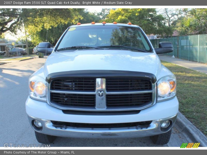 Bright White / Medium Slate Gray 2007 Dodge Ram 3500 SLT Quad Cab 4x4 Dually