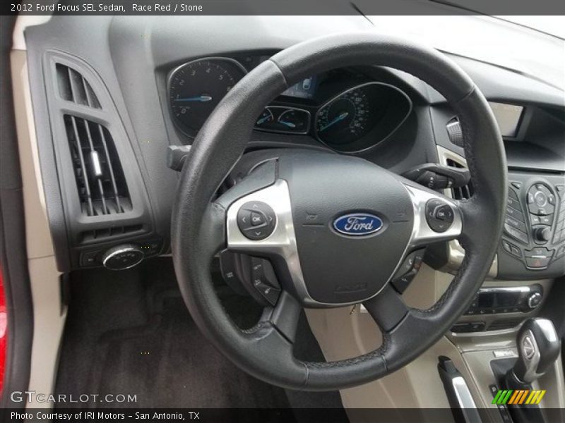 Race Red / Stone 2012 Ford Focus SEL Sedan