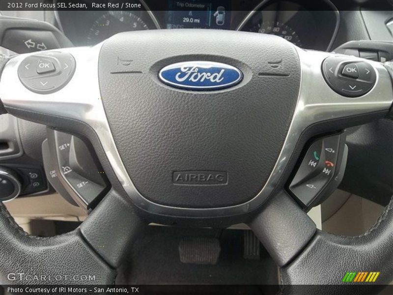 Race Red / Stone 2012 Ford Focus SEL Sedan