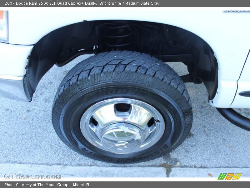 Bright White / Medium Slate Gray 2007 Dodge Ram 3500 SLT Quad Cab 4x4 Dually