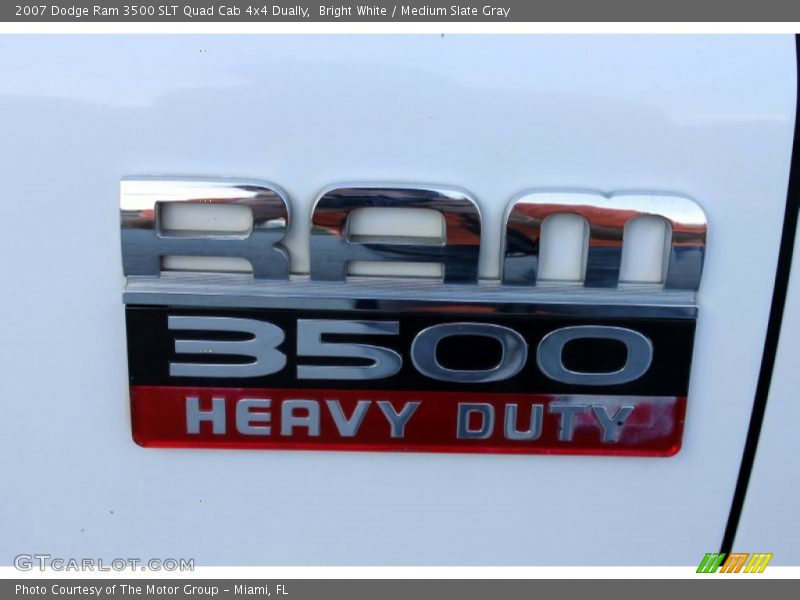 Bright White / Medium Slate Gray 2007 Dodge Ram 3500 SLT Quad Cab 4x4 Dually