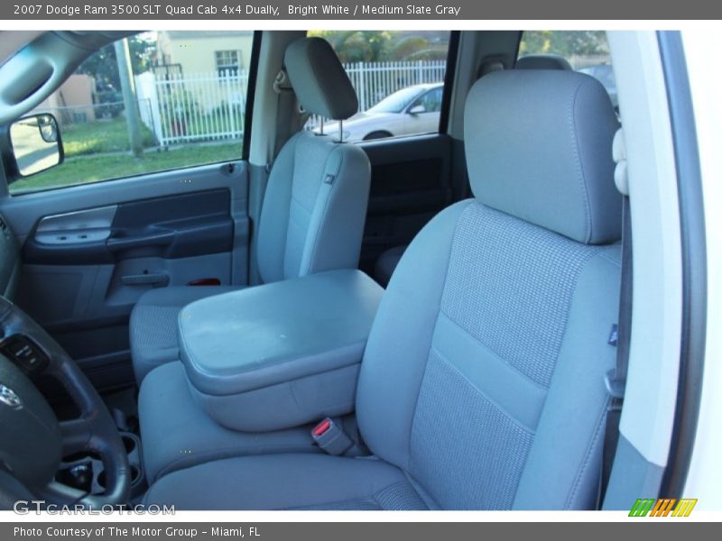 Bright White / Medium Slate Gray 2007 Dodge Ram 3500 SLT Quad Cab 4x4 Dually