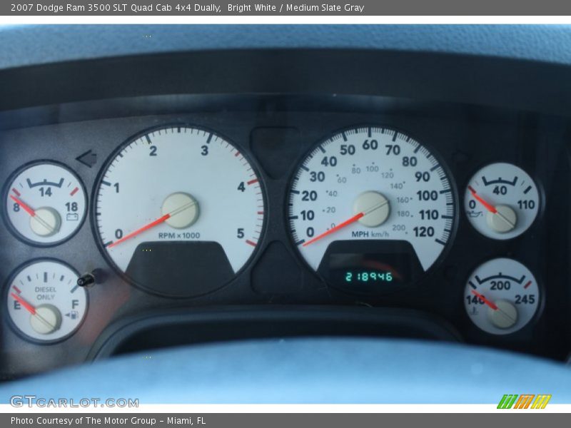 Bright White / Medium Slate Gray 2007 Dodge Ram 3500 SLT Quad Cab 4x4 Dually