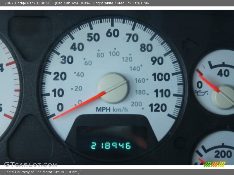 Bright White / Medium Slate Gray 2007 Dodge Ram 3500 SLT Quad Cab 4x4 Dually