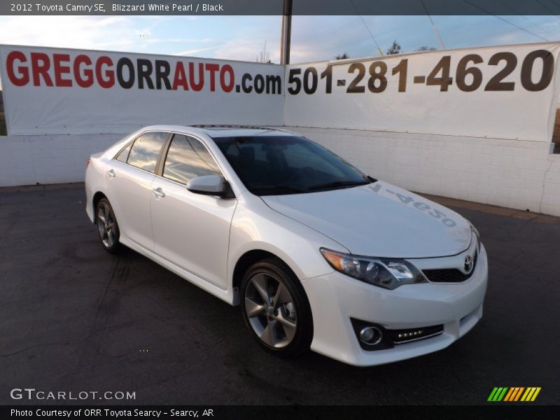 Blizzard White Pearl / Black 2012 Toyota Camry SE