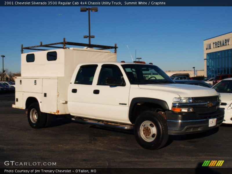 Summit White / Graphite 2001 Chevrolet Silverado 3500 Regular Cab 4x4 Chassis Utility Truck