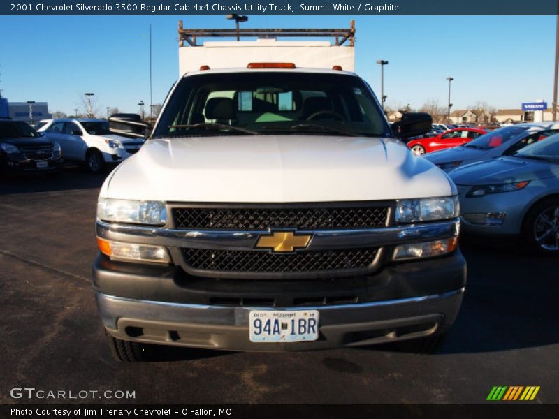 Summit White / Graphite 2001 Chevrolet Silverado 3500 Regular Cab 4x4 Chassis Utility Truck