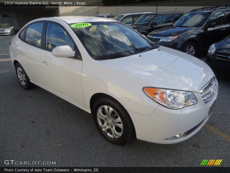 Nordic White / Beige 2010 Hyundai Elantra GLS