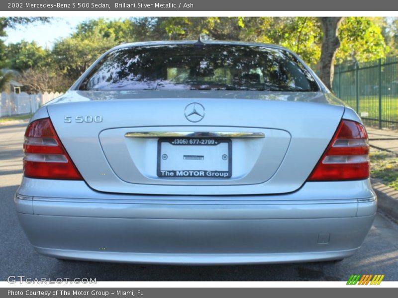 Brilliant Silver Metallic / Ash 2002 Mercedes-Benz S 500 Sedan