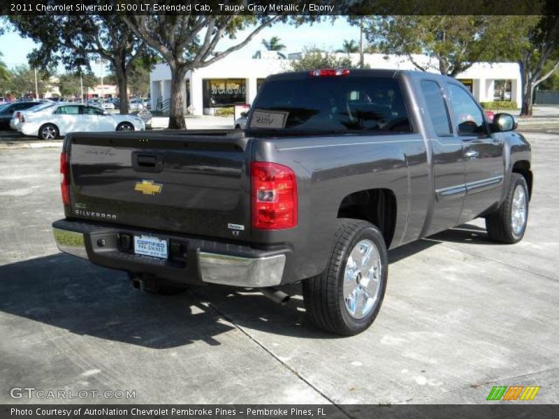 Taupe Gray Metallic / Ebony 2011 Chevrolet Silverado 1500 LT Extended Cab